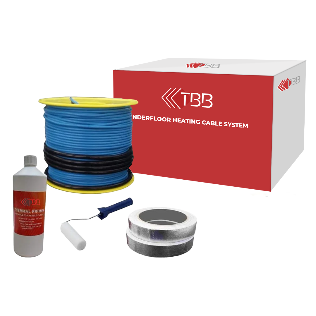 Electric Underfloor Heating Cable System 150w per m², No Thermostat