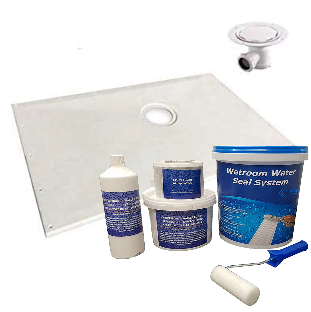 Vinyl Wetroom Complete Kit, WSK Tanking System with Chrome Finish