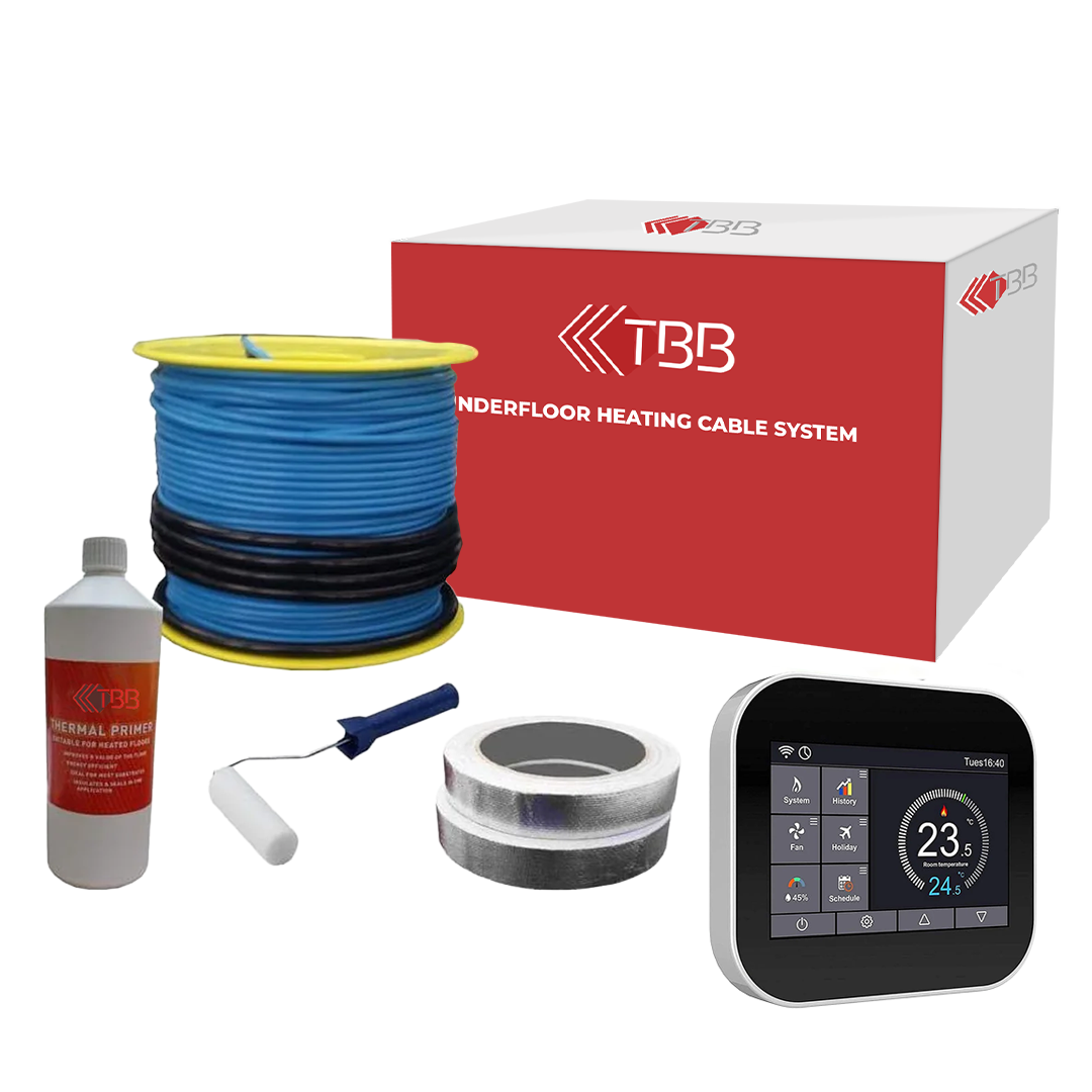 TBB - Electric Underfloor Heating Cable System 200w per m², MC6 Smart WiFi Thermostat