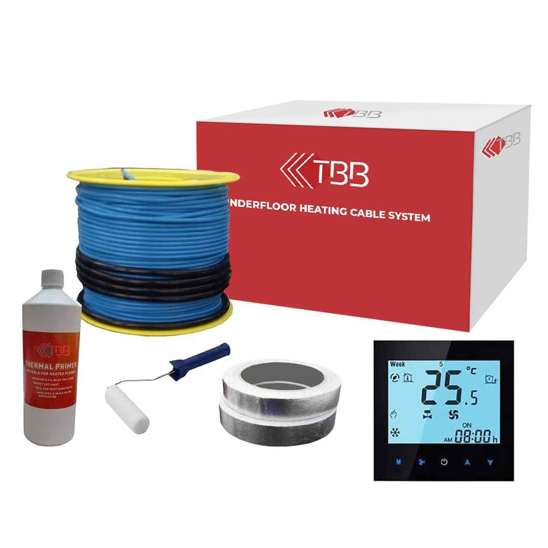 Electric Underfloor Heating Cable System 150w per m², WiFi Thermostat