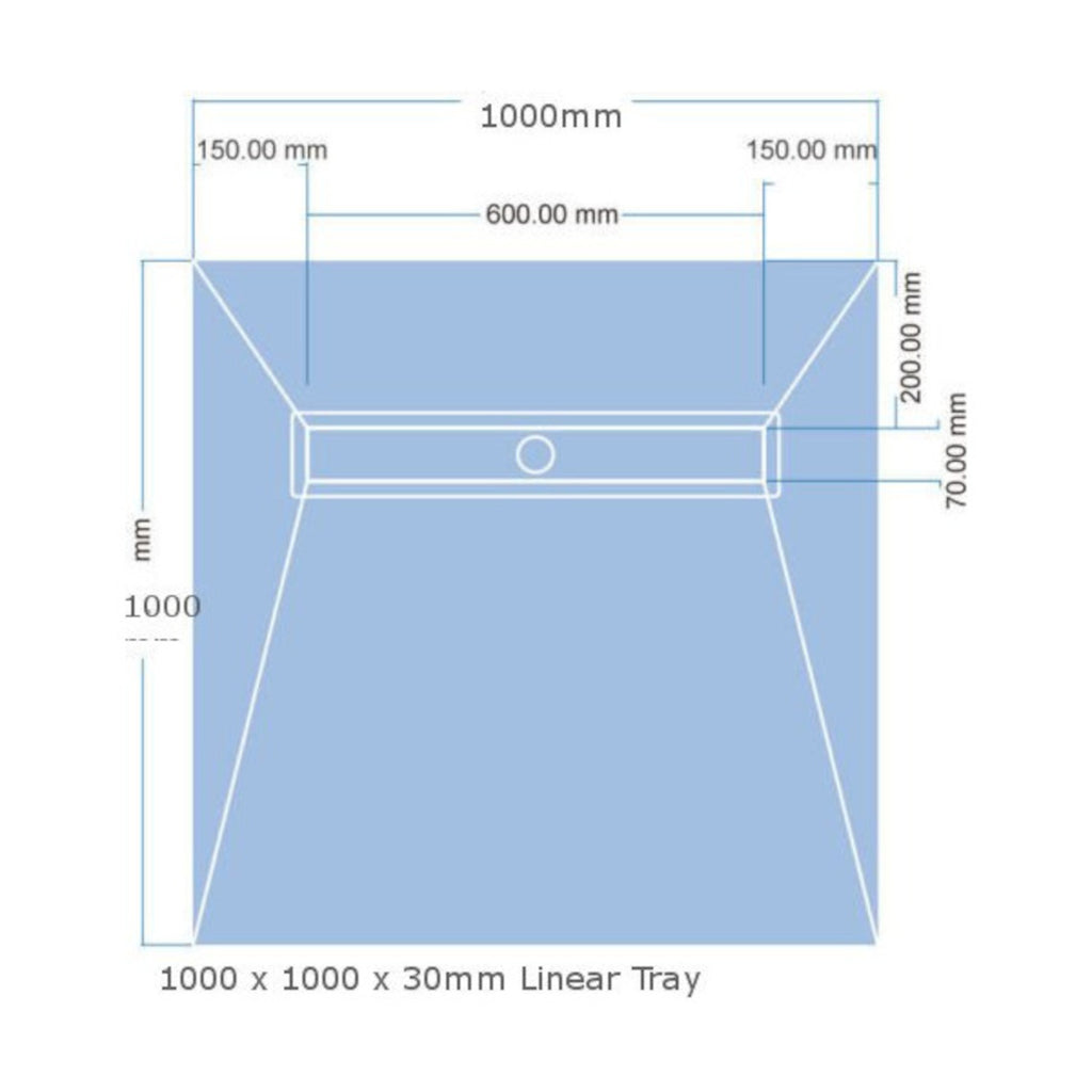 30mm Linear Wetroom Shower Tray & TBB WSK Tanking Kit (Gulley on Long Side of Tray)