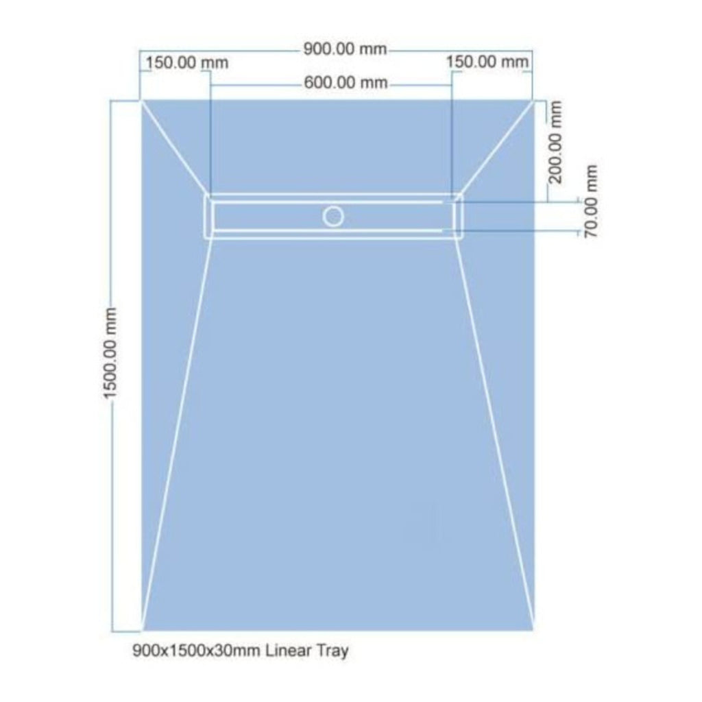 30mm Linear Wetroom Shower Tray & TBB WSK Tanking Kit (Gulley on Long Side of Tray)