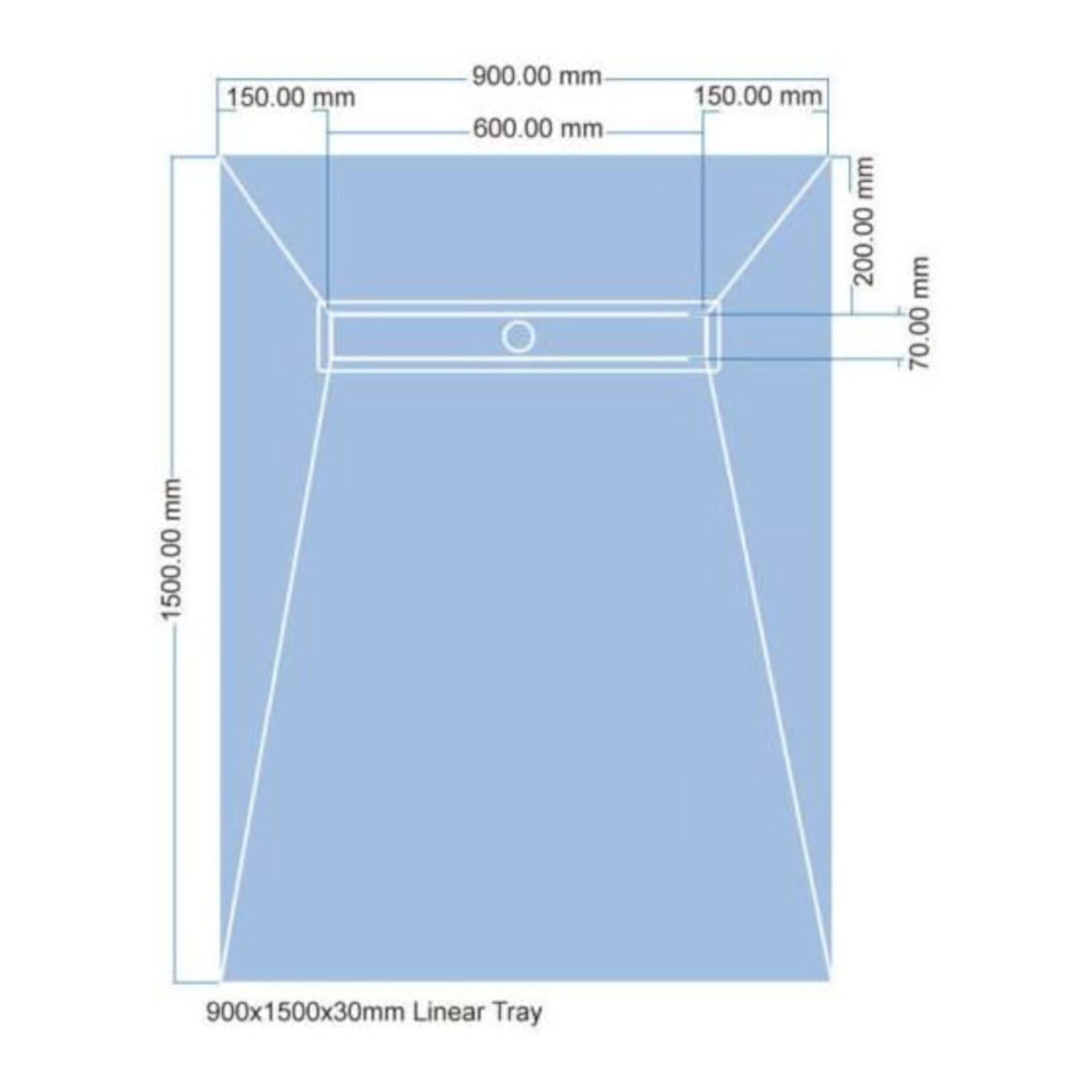 30mm Linear Wetroom Shower Tray & TBB WSK Tanking Kit (Gulley on Long Side of Tray)