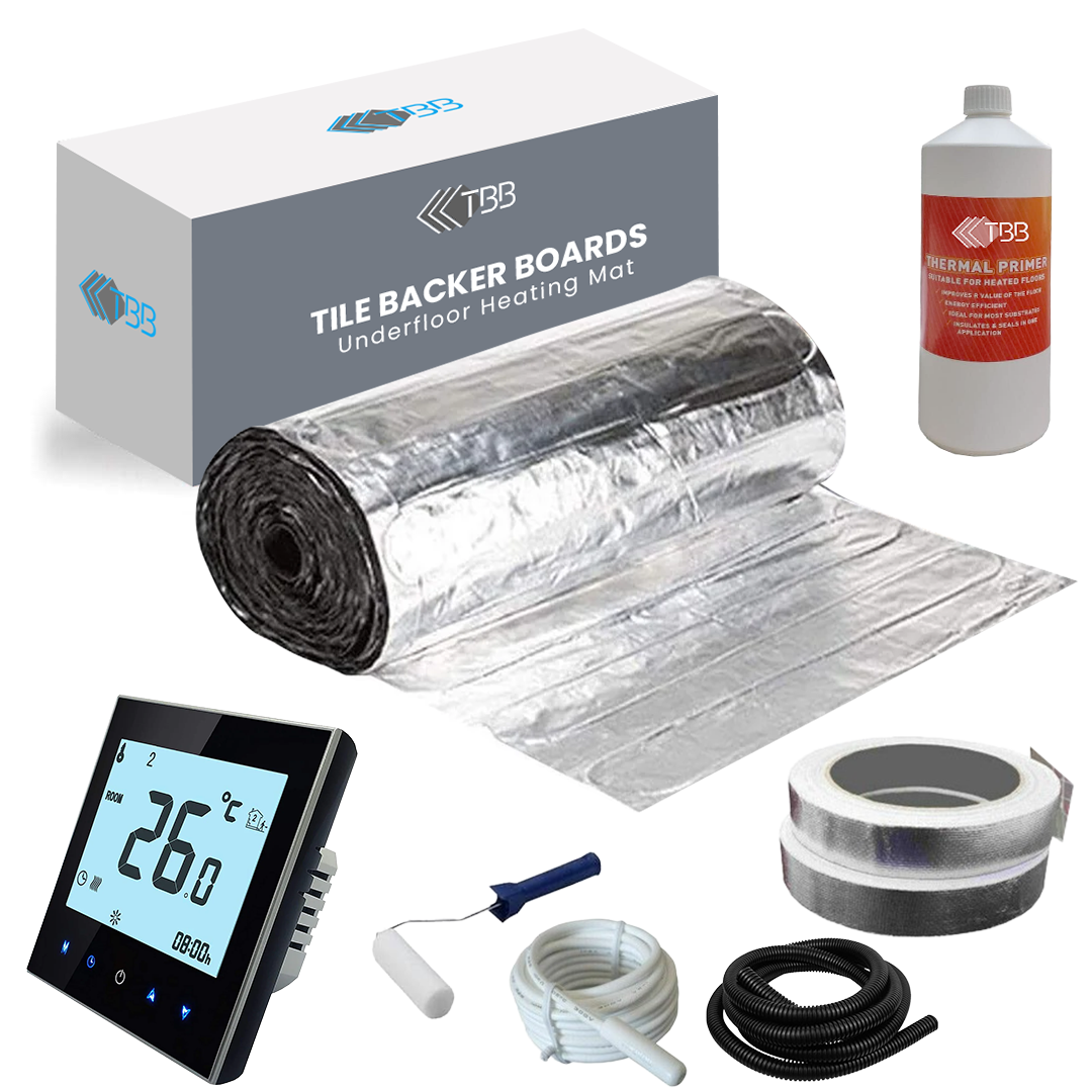 Elite Red Electric Underfloor Foil Heating Kit 150w per m² with WiFi Enabled Thermostat