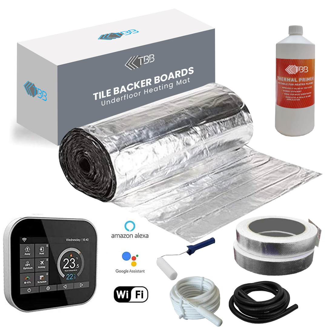 Elite Red Electric Underfloor Foil Heating Kit 150w per m² with WiFi Enabled MC6 Smart Thermostat
