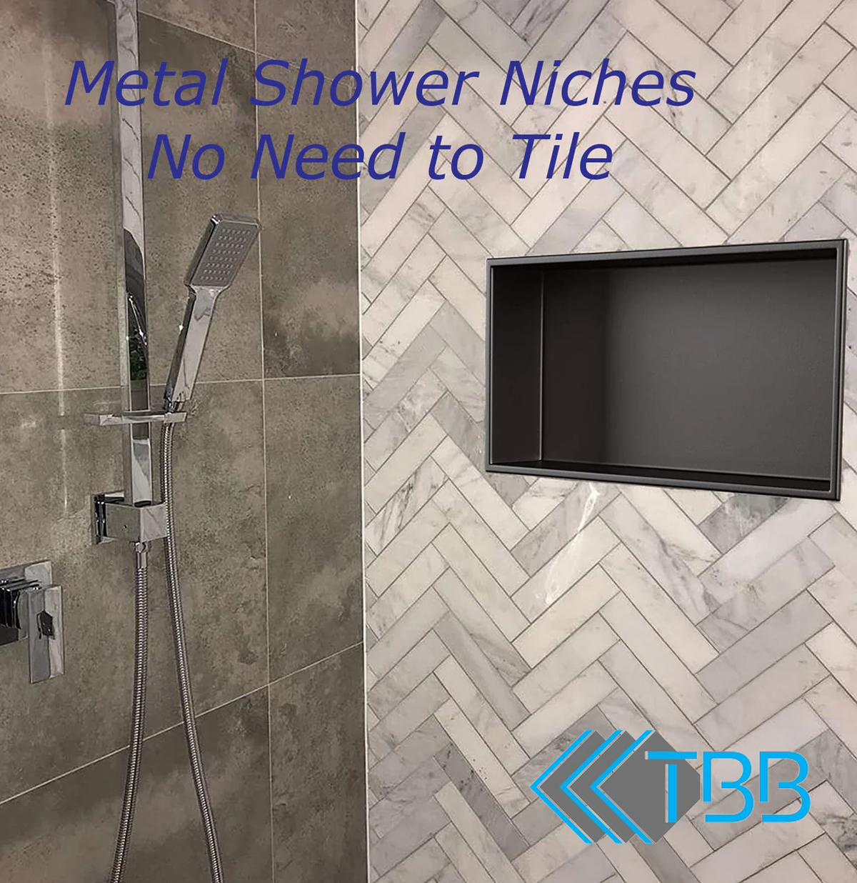 Shower Niche Metal, Waterproof Shelving Unit, Matt Black