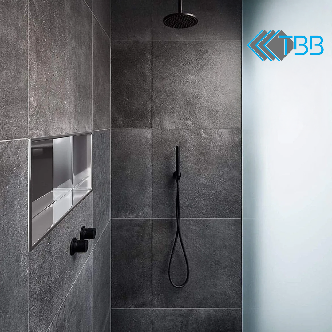 Shower Niche Metal, Waterproof Shelving Unit, Polished Chrome