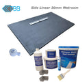 30mm Linear Wetroom Shower Tray & TBB WSK Tanking Kit (Gulley on Long Side of Tray)