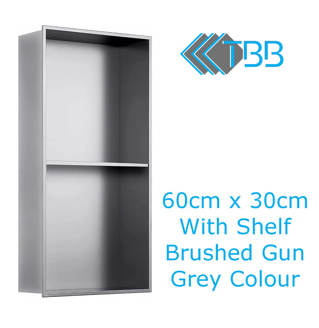 Shower Niche Metal, Waterproof Shelving Unit, Gun Grey