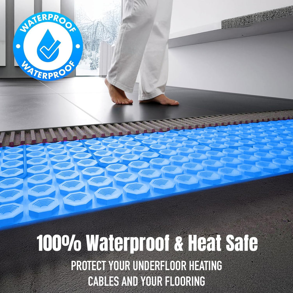 Blue Underfloor Heating Mat Base Underlay – Anti-Crack Membrane for Loose Cable Systems (Copy)