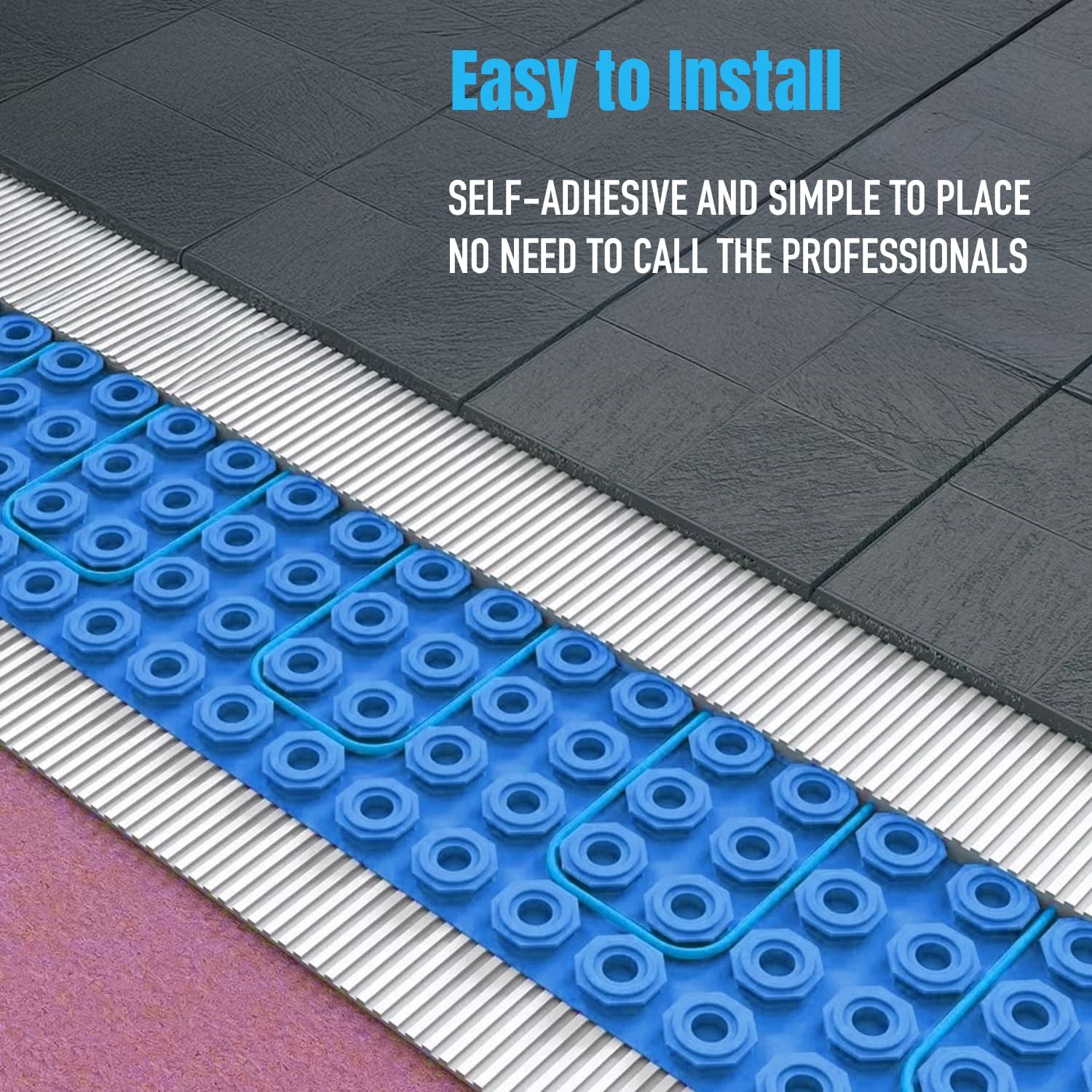 Blue Underfloor Heating Mat Base Underlay – Anti-Crack Membrane for Loose Cable Systems (Copy)