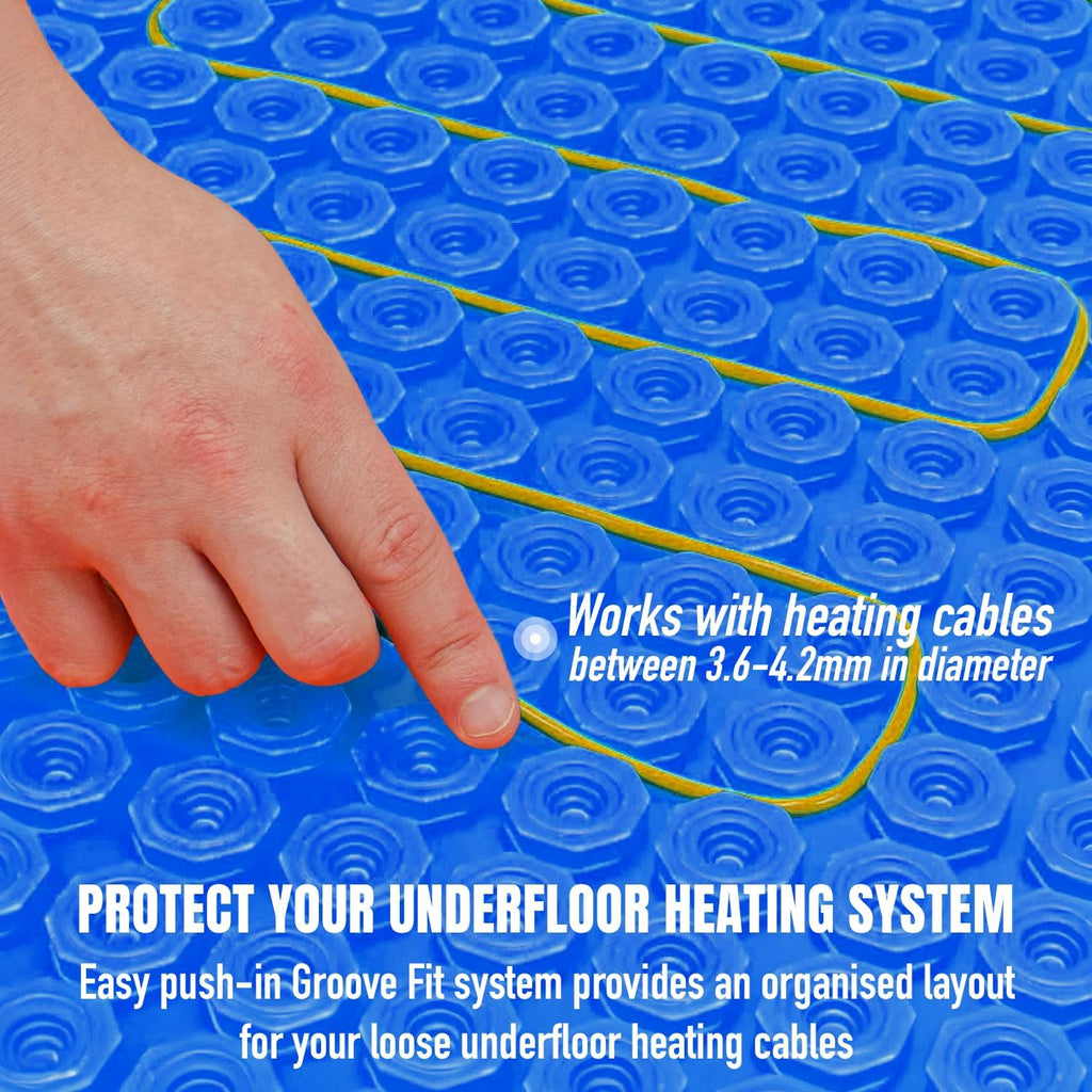 Blue Underfloor Heating Mat Base Underlay – Anti-Crack Membrane for Loose Cable Systems (Copy)