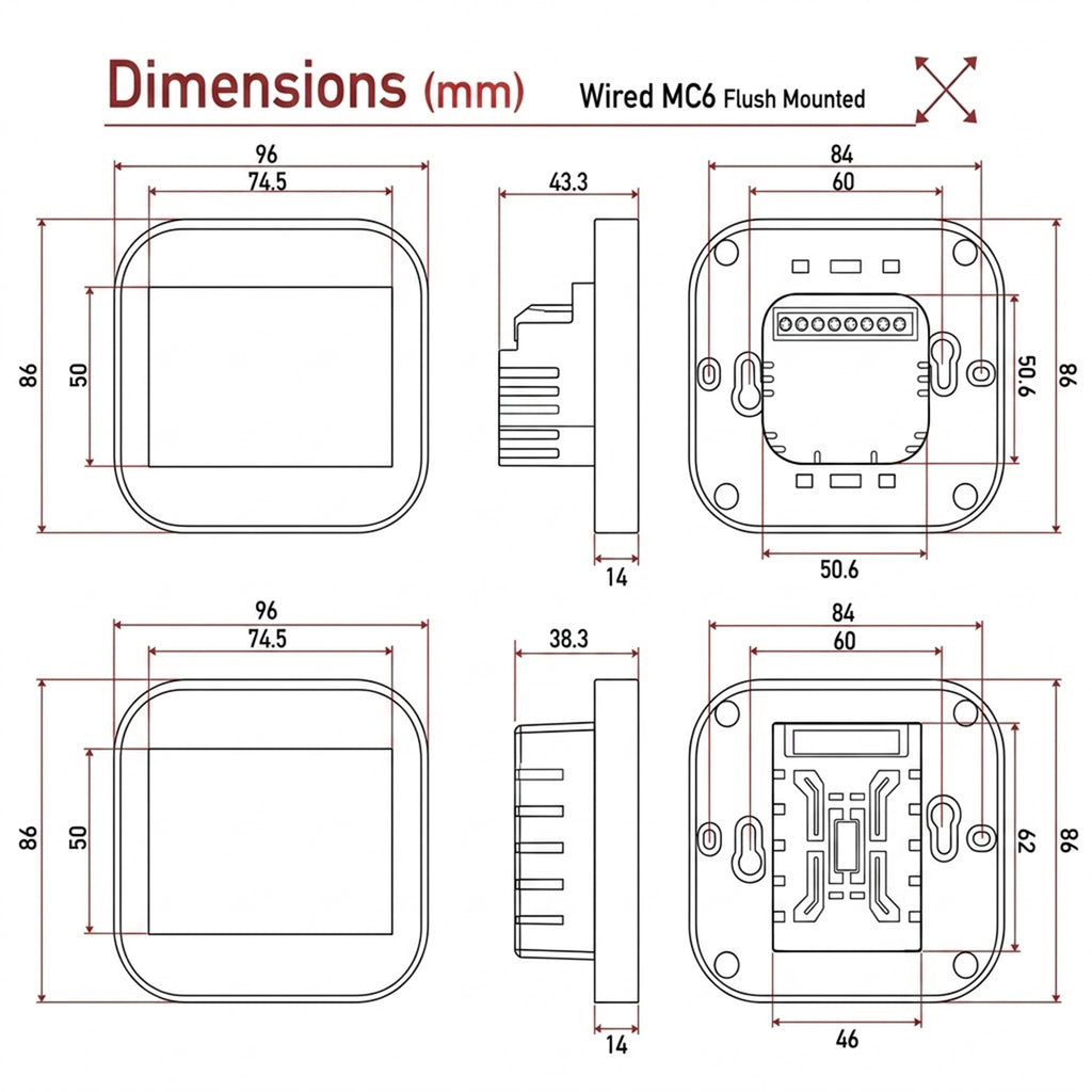MC6 Smart Thermostat – WiFi & Remote Controlled for Electric Underfloor Heating, Alexa Compatible