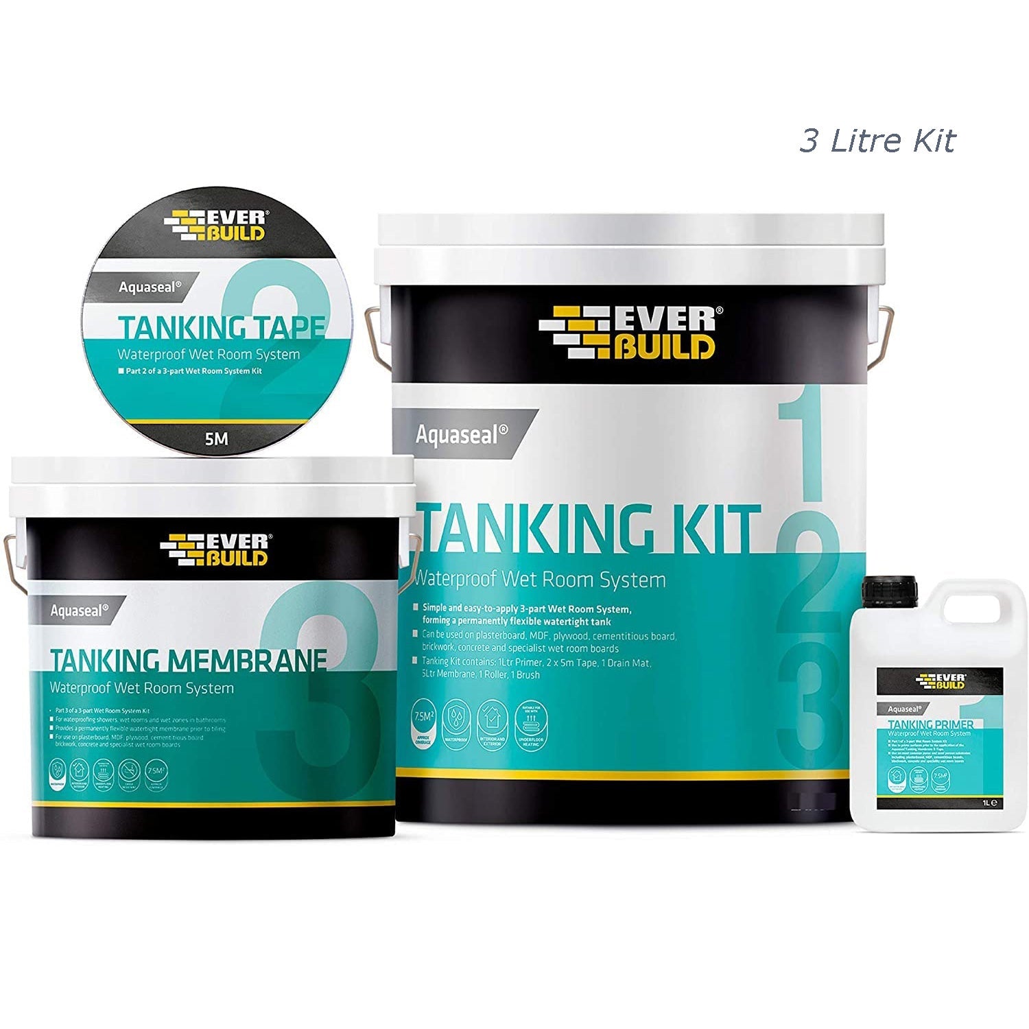 Aquaseal Wet Room System – Waterproof Membrane & All-In-One Installation Kit