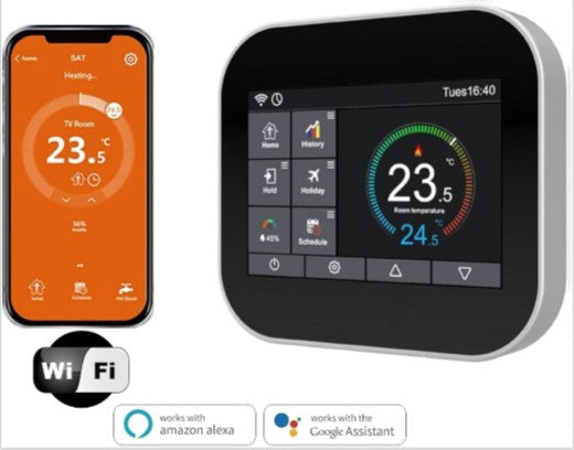 MC6 Smart Thermostat - For Electric Underfloor Heating, Remote & Wifi, Alexa