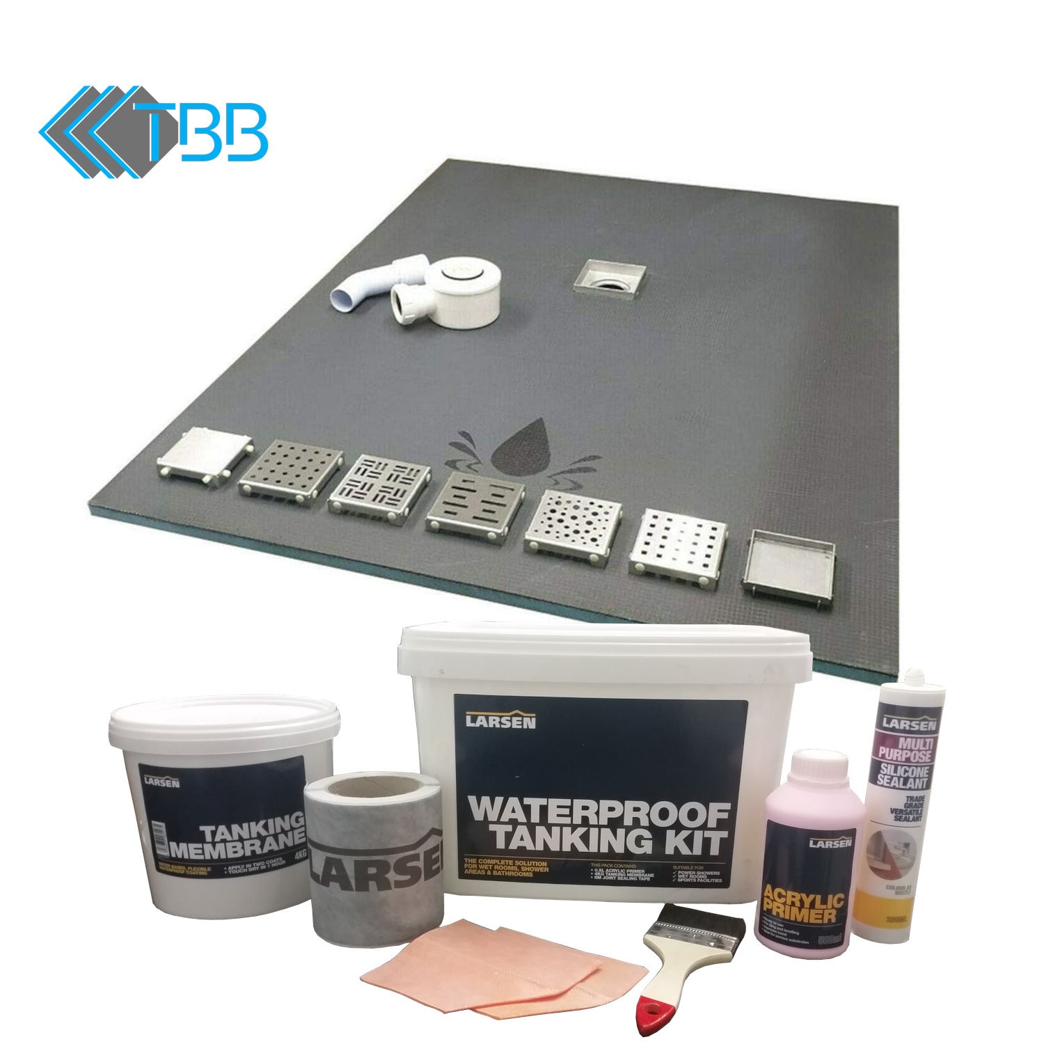 Wetroom Kit 20mm, Aqua Kit, 7 Grates Options