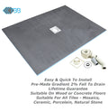 Tile Backer Boards Wetroom Shower Tray, Waste, Grate