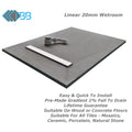 20mm Tile Backer Boards Linear Wetroom Shower Tray & Waste & Grate
