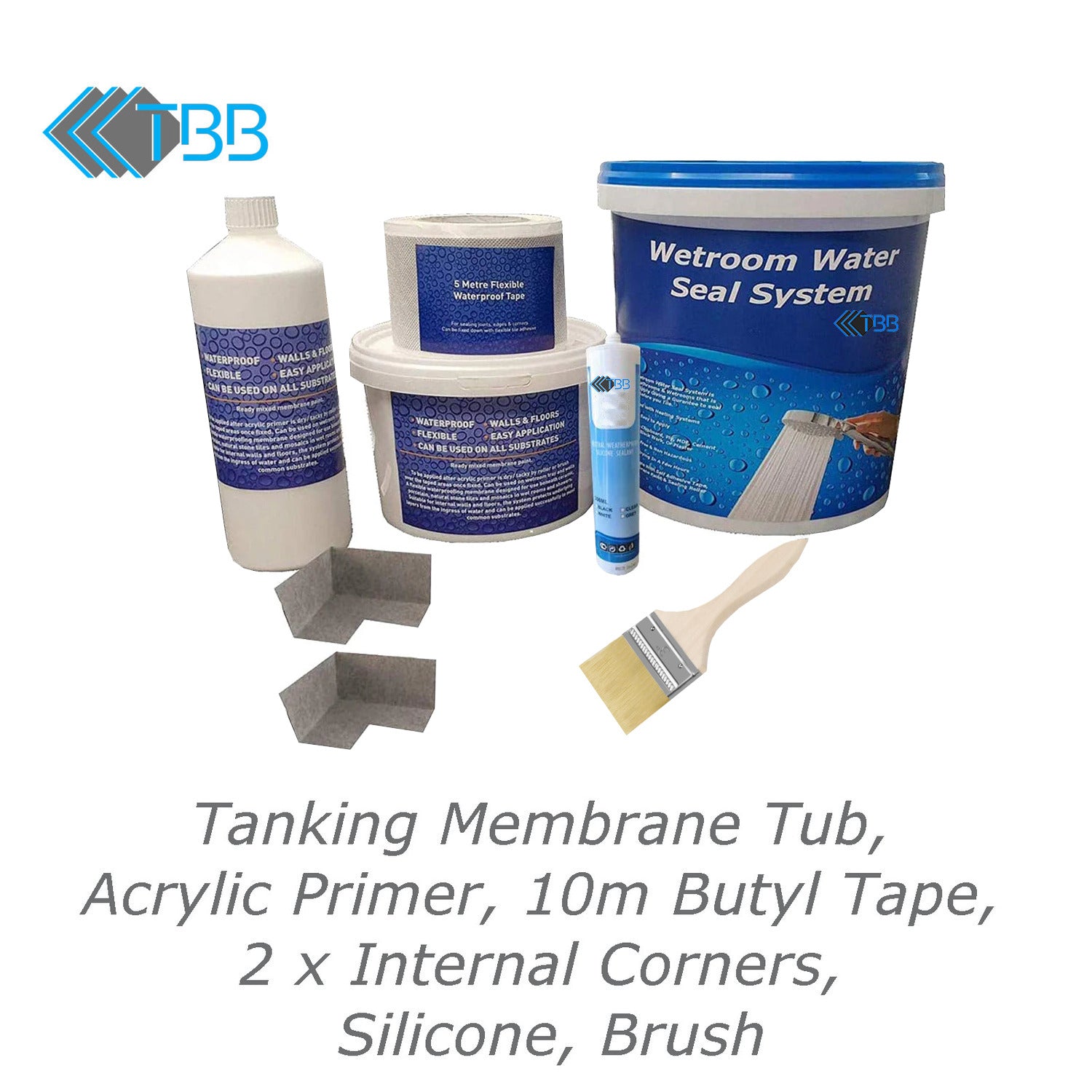 20mm Tile Backer Boards Linear Wetroom Shower Tray & TBB WSK Tanking Kit