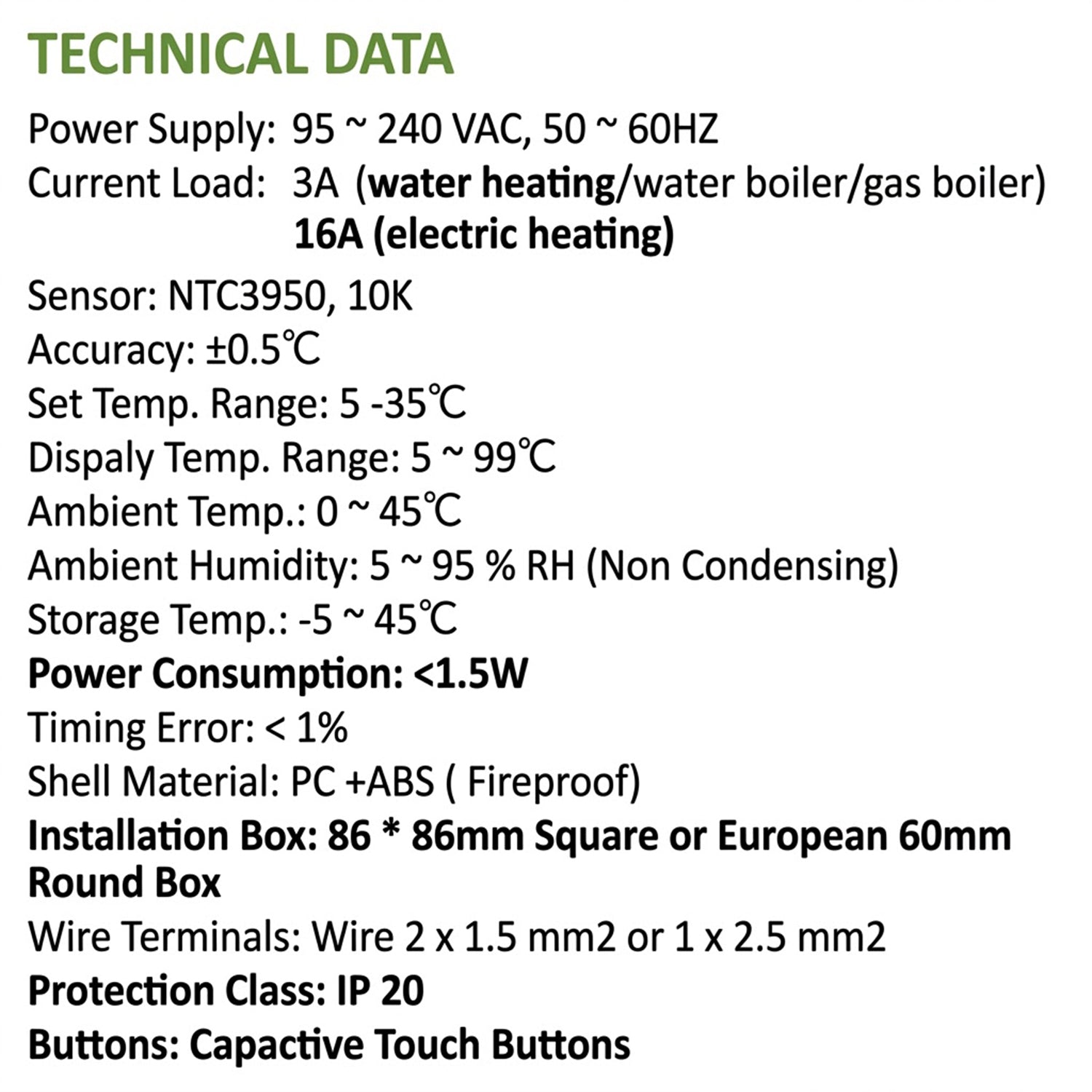 BCA 1000 WiFi Electric Thermostat – Easy Install, Smart Control with Alexa & Google Home