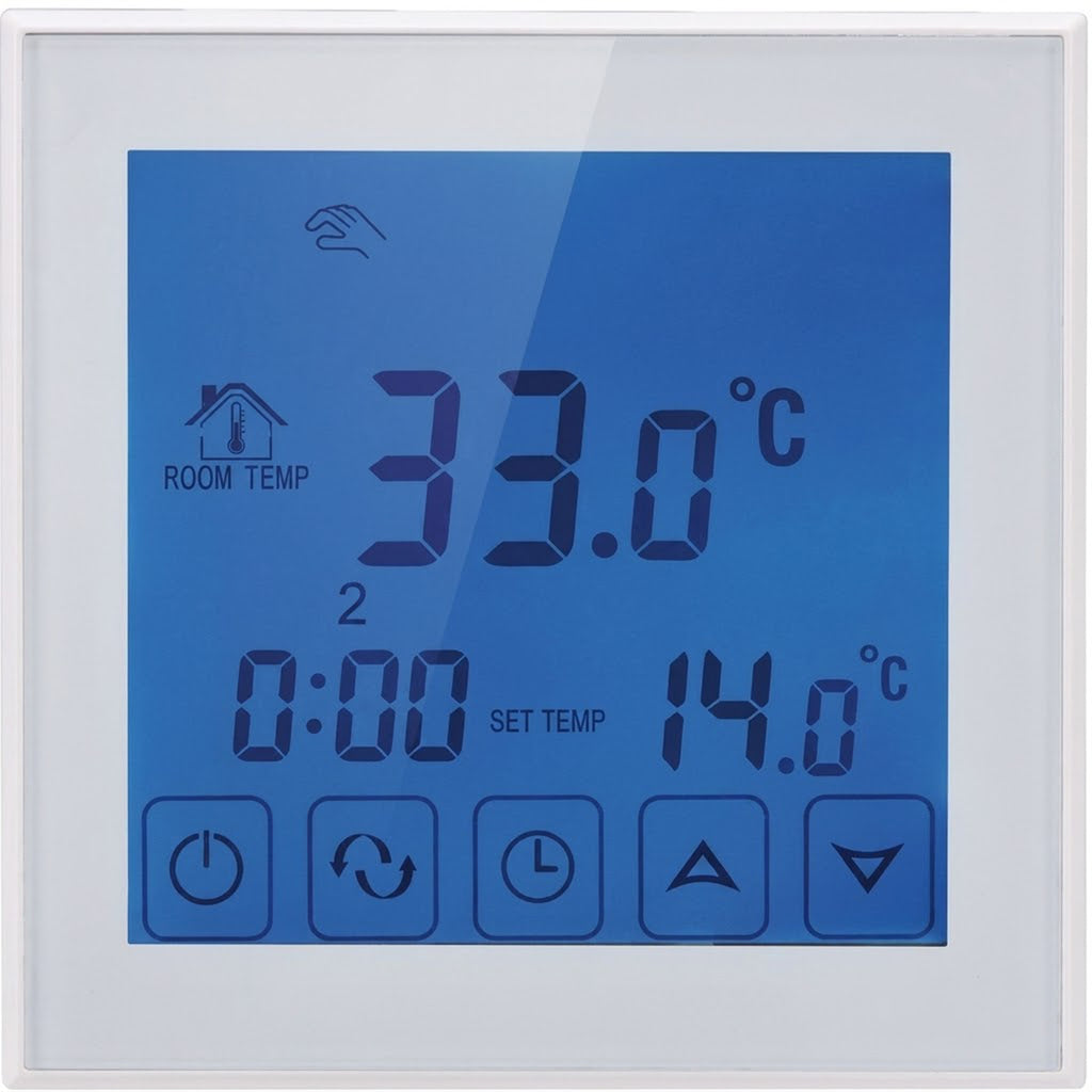 Touch Screen GLS Thermostat - Air & Floor Sensors, 7 Day Programmable with Simple Installation and Slimline Design