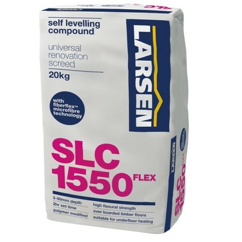 Larsen Fibre-Reinforced Self Levelling Compound 20kg – Flexible, Fast-Drying, 3–50mm Depth