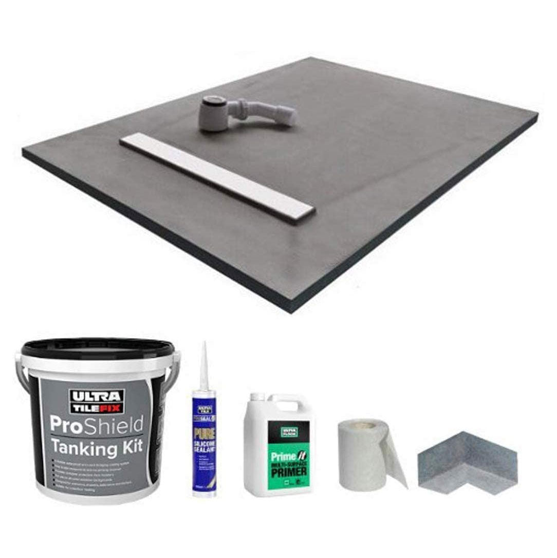 Linear Wetroom Shower Tray & Ultra Proshield Kit