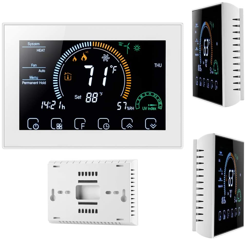 Tile Backer Boards Smart 8000 Thermostat - For Electric Underfloor Heating, Remote & Wifi Control, Programmable, Digital & Compatible with Wifi, Alexa - Installation Kit Included