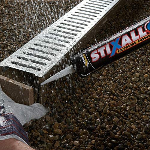 Stixall 12x Polymer Grab Sealant with Free Sealant Gun - 290ml Caulking Adhesive and Pro Sealant Applicator Included