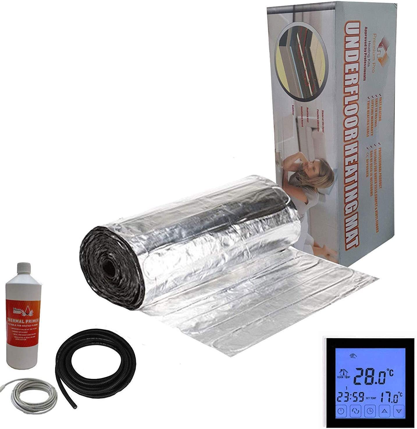 Elite Electric Underfloor Foil Heating Kit 150w per m² with Touchscreen Thermostat