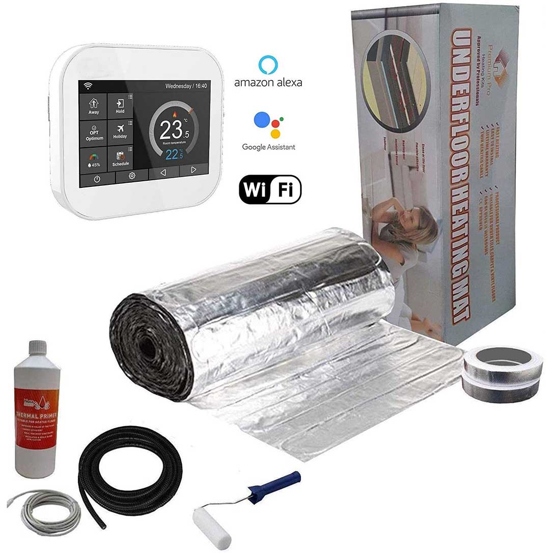 Elite Electric Underfloor Foil Heating Kit 150w per m² with WiFi Enabled MC6 Smart Thermostat