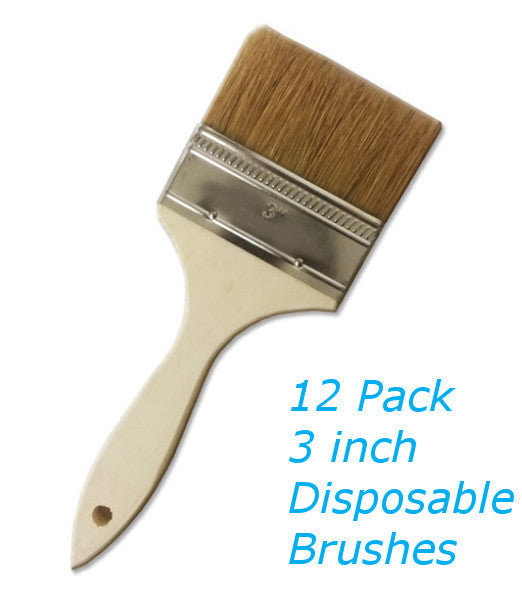 12 Pack - 3 Inch Disposable Brushes