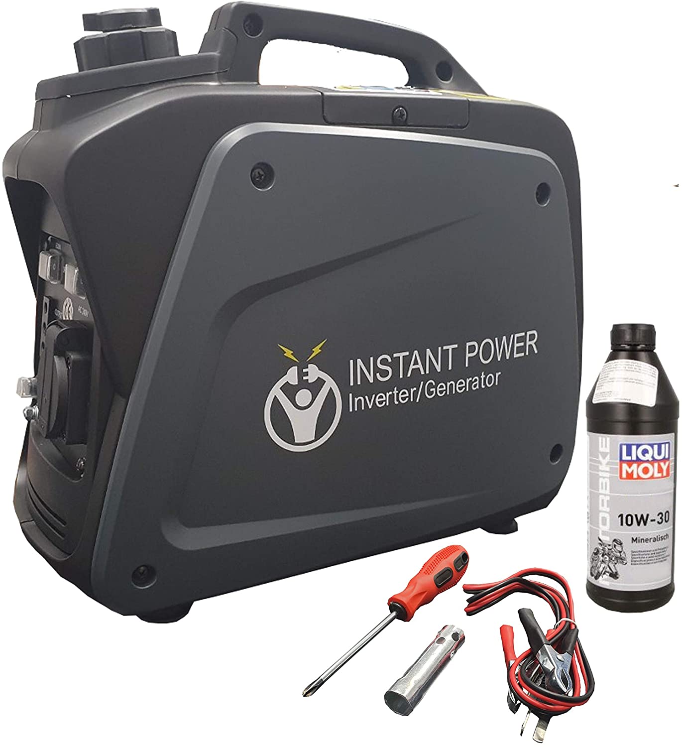 Tile Backer Boards Instant Power Portable Suitcase Inverter Petrol Generator 4 Stroke 6.5HP 2000W 12V 230V – Pure Sine Wave – Includes 0.5L Bottle of 10W-30 Oil, Spark Plug Removal Tool, DC Charging Wires