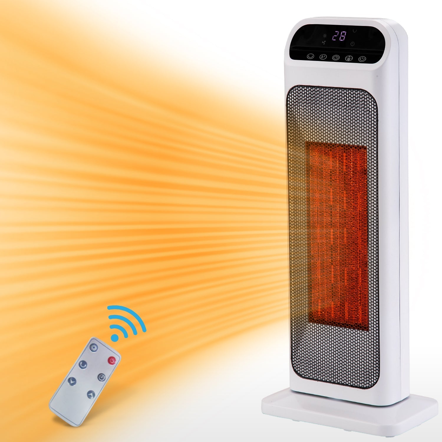 Electric Desk Heater 2000W – Compact Vertical Indoor Heater, Low Noise & Energy Efficient