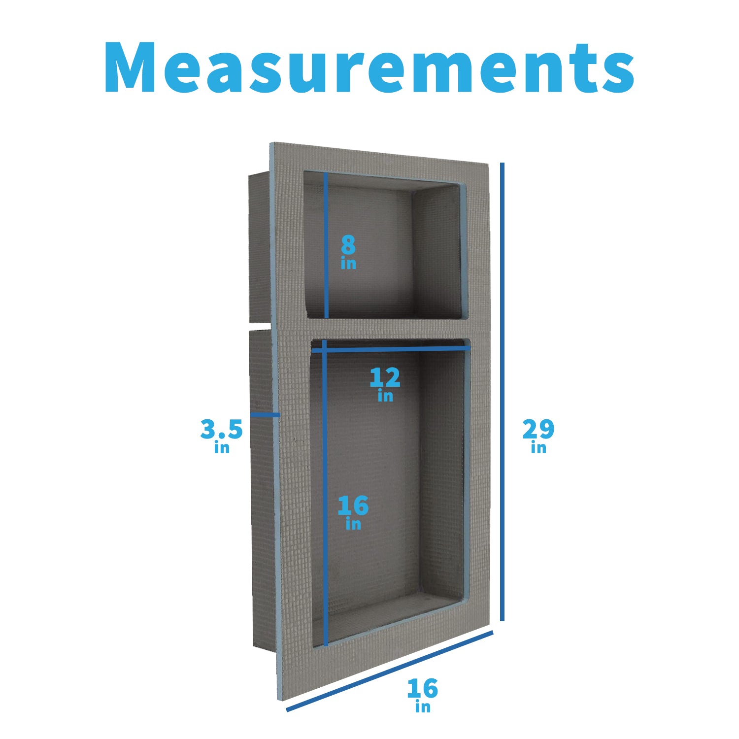 Shower Niche - Tileable Shelf, Wet Room Alcove Recess, Waterproof Storage Easy Install