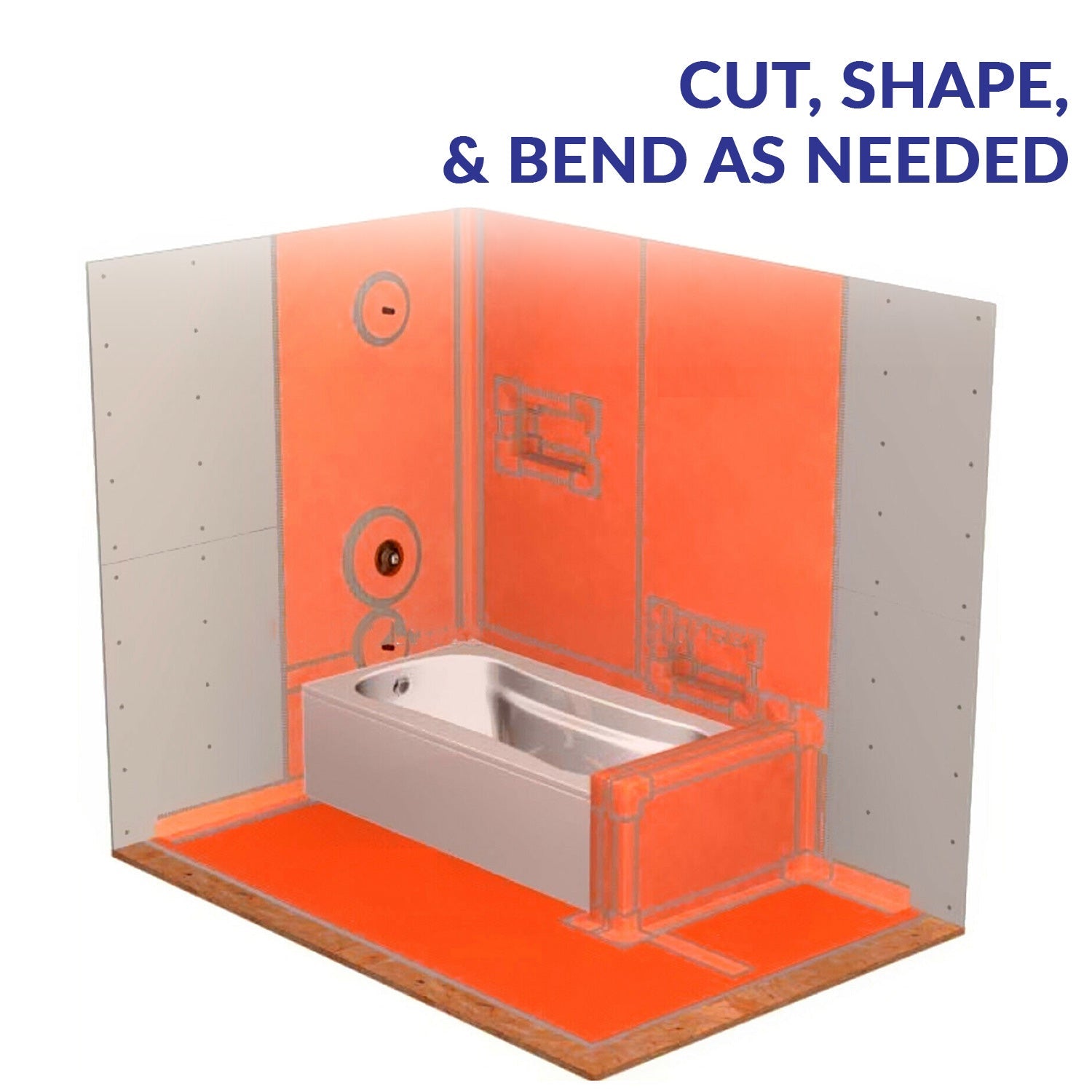 Ultra-Thin Orange Cloth Underlay for Walls & Floors – Waterproof Decoupling Membrane