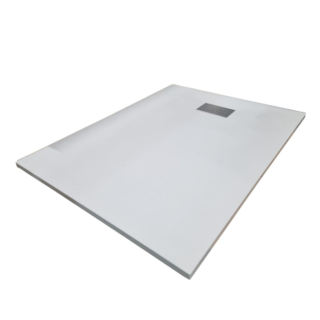SMC Shower Base Pan Drain System – Curbless Non-Slip Wetroom Floor Tray, Durable Lightweight Sheet Moulding Compound