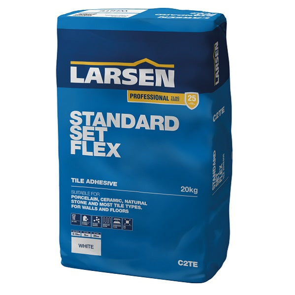 Larsen Pro Standard Set Flex – Tile Adhesive for Walls & Floors – Indoor & Outdoor Use
