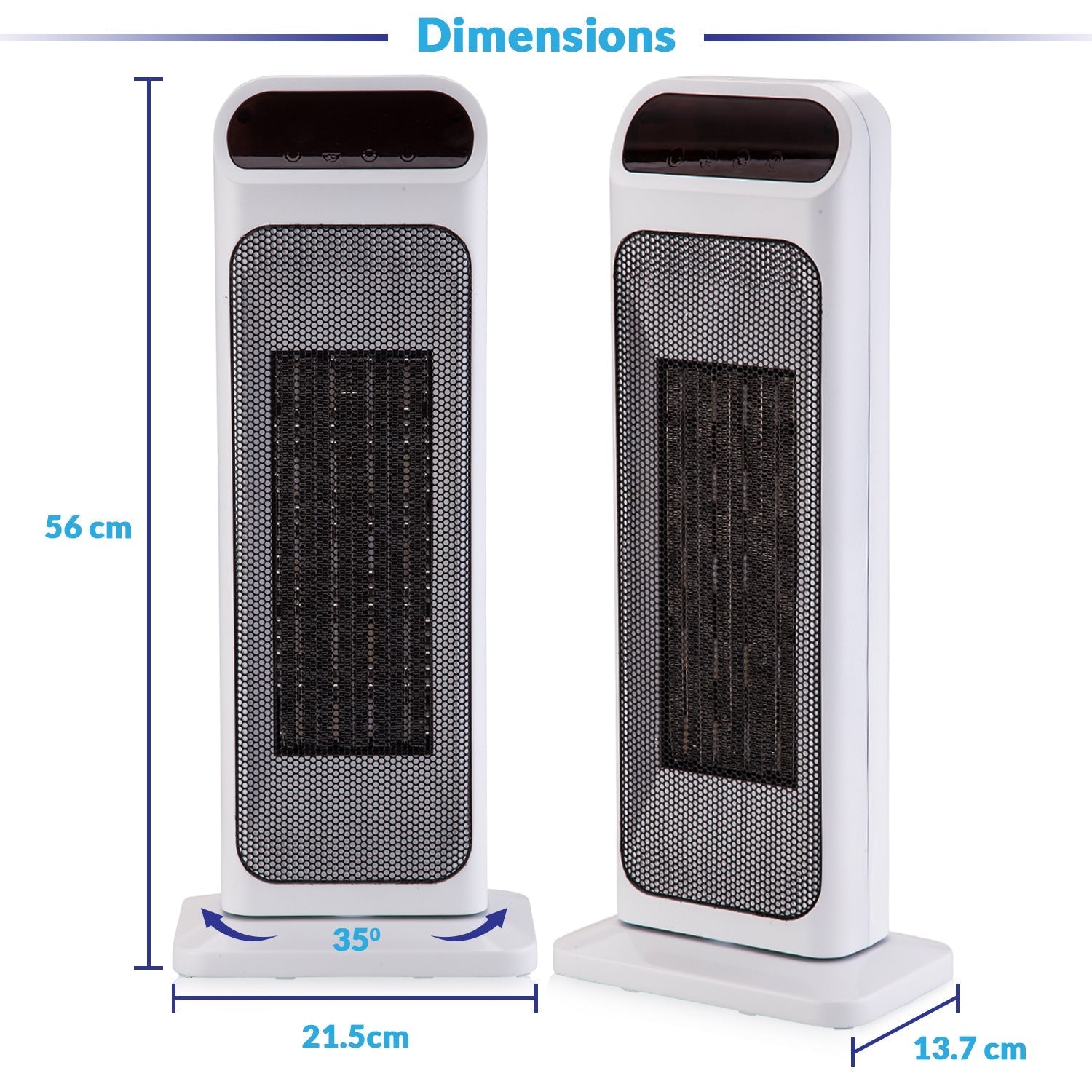 Electric Desk Heater 2000W – Compact Vertical Indoor Heater, Low Noise & Energy Efficient