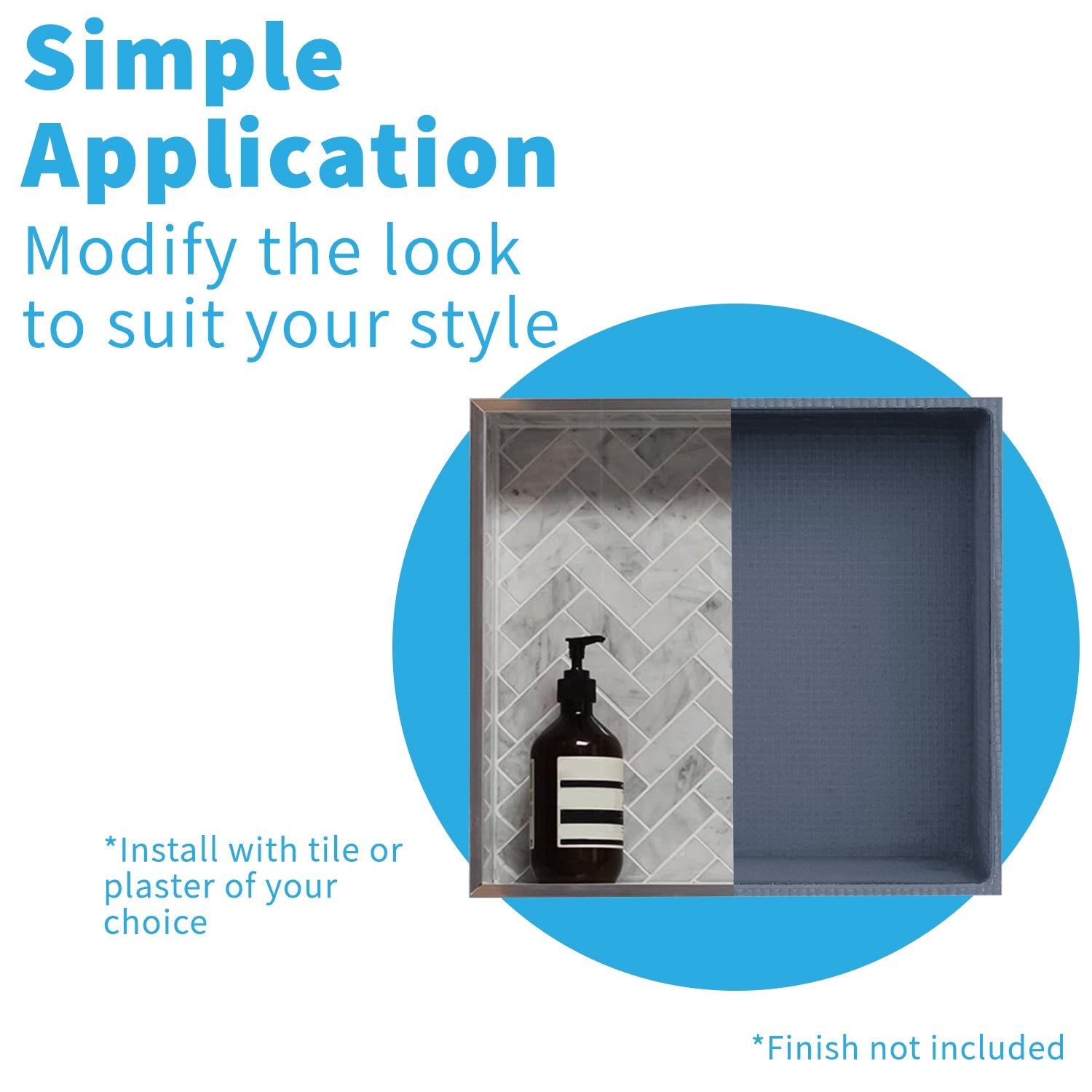 Shower Niche Sleek Design – Tile-Ready Shelf, Waterproof Alcove for Wet Rooms & Showers