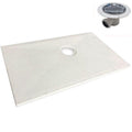 Vinyl Wetroom Tray and Drain Kit System with Polished Chrome Finish