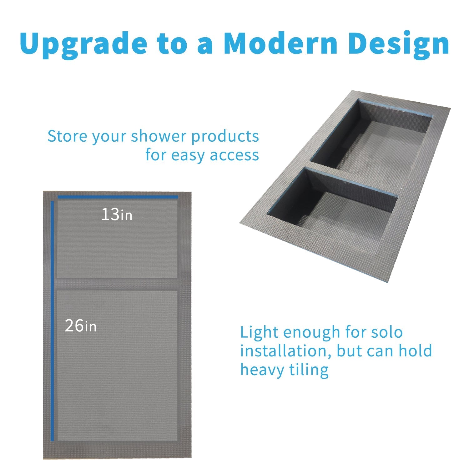 Shower Niche – Tile-Ready Shelf, Waterproof Recessed Alcove for Wet Rooms, Simple Installation