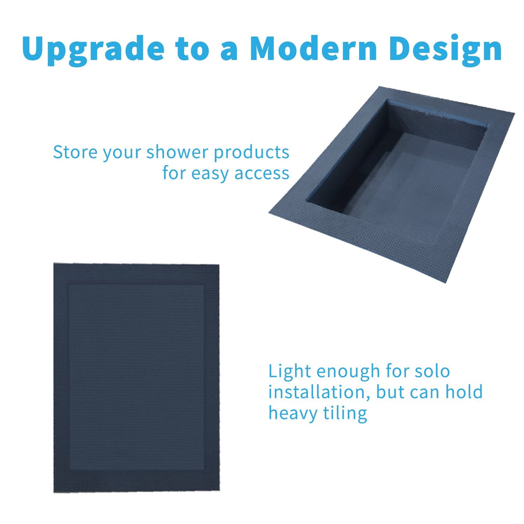 Shower Niche – Tileable Shelf, Waterproof Recess Alcove for Wet Rooms, Built-In Storage