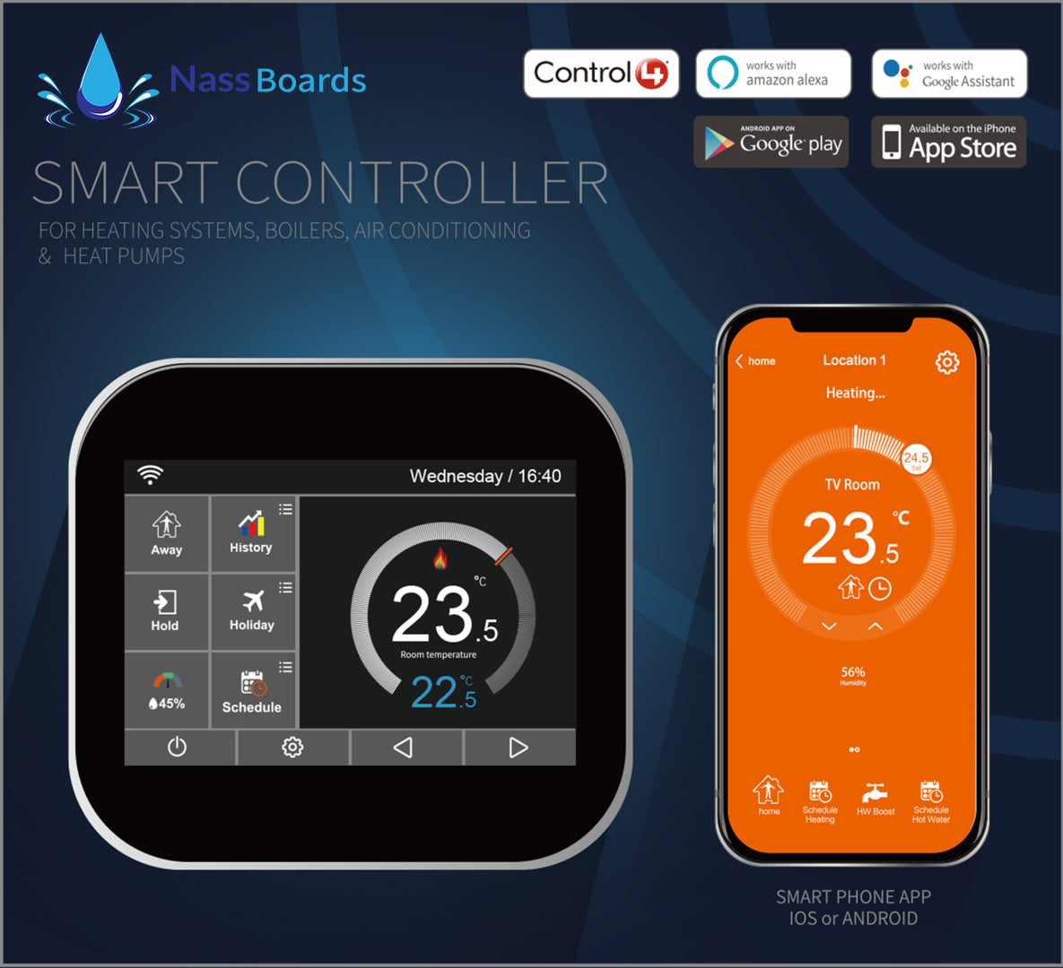 Tile Backer Boards MC6 Smart Wifi Electric Thermostat - Alexa, Google Home, Wifi Control